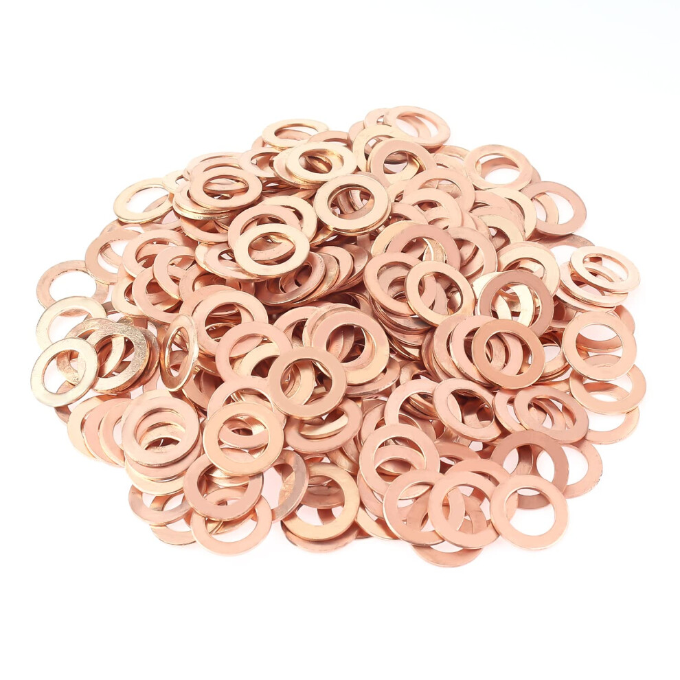HELIFOUNER 100 Pieces M10x16x1.0mm Copper Washers  Copper Metric Sealing Washers  Inner Diameter 10mm  Outer Diameter 16mm  Thickness 1.0mm-image-OPC-PFPH72D-NEW