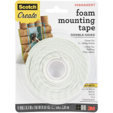 Scotch Foam Mounting Tape, 1/2" x 150", Λευκό, 1-Ρολό (4013)