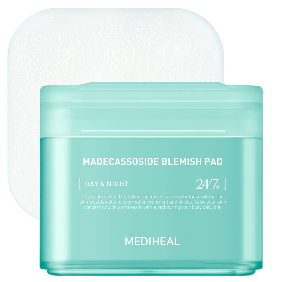 MEDIHEAL Madecassoside Cotton Facial Pads - Toner Pads with Centella Asiatica to Improve Uneven Skin Tone - Vegan Face Gauze Pads  100 Pads