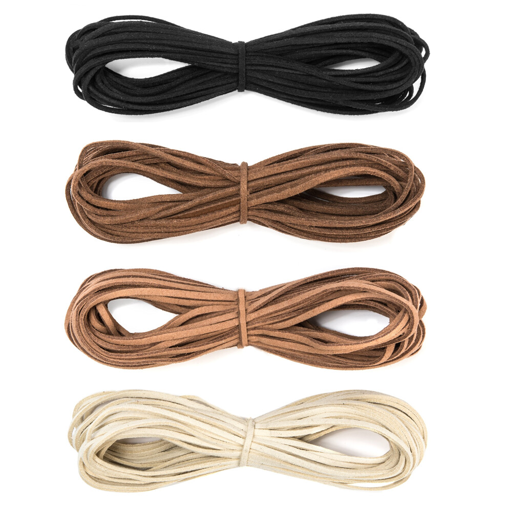 Fil en similicuir Peachy Keen Crafts - 4 couleurs - 10 m   tres de chaque couleur - Cordon en daim pour la fabrication de bracelets, colliers et bi