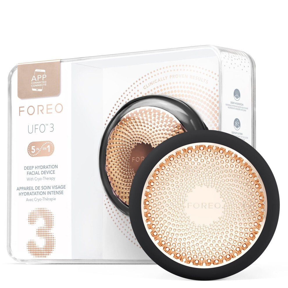 FOREO UFO 3-5-in-1 Full Facial LED Mask Treatment - Deep Moisturiser - Anti Aging Face Mask Beauty - Thermotherapy - Cryotherapy - Face Massager - Black - Image 4