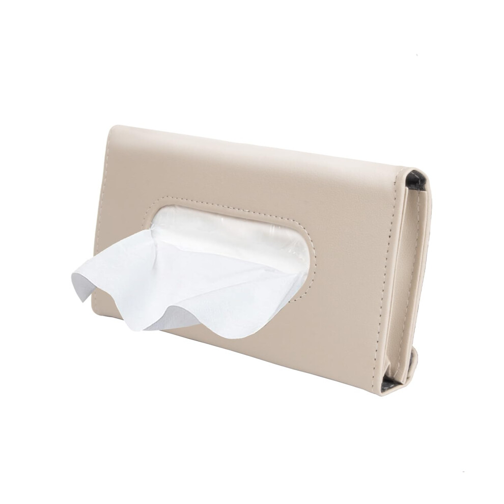 Car Tissue Holder Sun Visor Napkin Holder Car Mask Holder For Sun Visor Masks Dispenser For Car Car Tissue Box With Tissue Refill (Beige) Beige 8431250668726