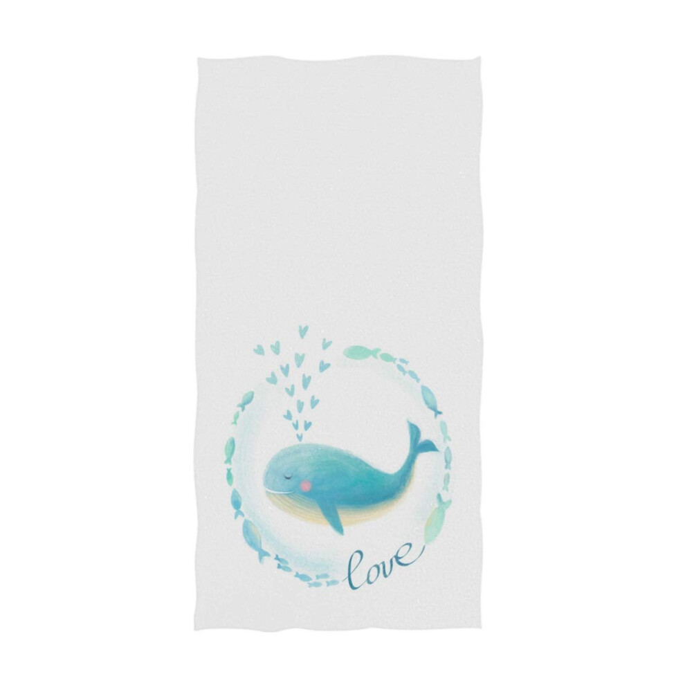 Serviettes de toilette Naanle     motif de baleine bleue, douces et absorbantes, polyvalentes, pour salle de bain, h   tel, salle de sport et spa (40