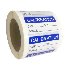 Kalibratie-etiketten van 3/4 x 1 1/2 inch voor NIST-kalibratie, ISO-900-kalibratie, kwaliteitscontrole, 500 zelfklevende stickers op rol (blauw)