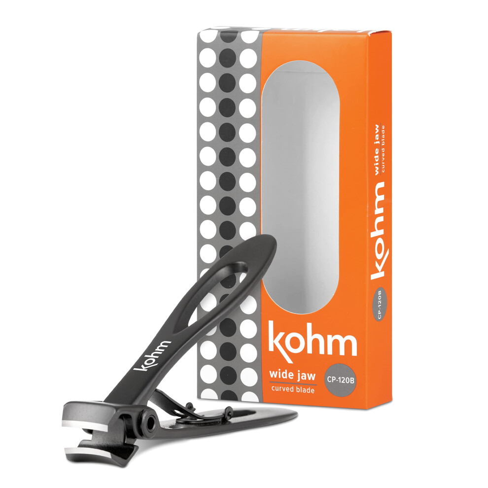 KOHM Nail clippers for Thick Nails - Heavy Duty  Sharp Wide Mouth Professional Fingernail and Toenail clippers for Men  Women  Seniors  Black