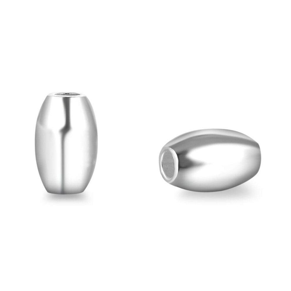 Adabele Lot De 20 Perles Ovales En Argent Sterling 925 Hypoallerg Niques De 8 Mm (Grand Trou De 3 Mm) Pour La Fabrication De Bijoux SS114-image