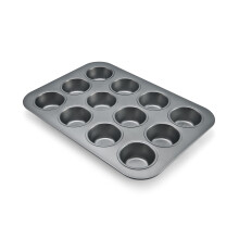 Chicago Metallic Commercial II Muffinpan met antiaanbaklaag en 12 kopjes. Maak muffins, cupcakes, miniquiches, eierdopjes en meer 15,8 L x 11,3 B x 1