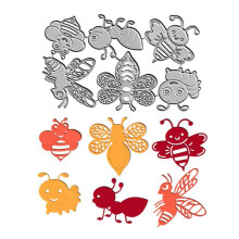6 stuks bijen dieren stansmessen mier die cuts metalen embossing stencils sjabloon mal voor kaart scrapbooking en doe-het-zelf album papier kaart dec