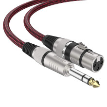 BIFALE XLR Female to 1/4"""" TRS Cable 15ft 2Pack Nylon Braided Microphone Cable Balanced 6.35mm (1/4 Inch) TRS to XLR Cable Heavy Duty Mic Cable