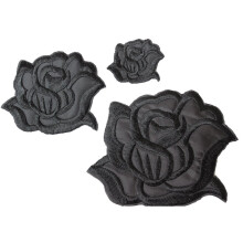 U-Sky naai- of opstrijkpatches - Cool Black Rose-patch voor kledingjassen - 3 stuks verschillende groottepakket - 4,2x3,3 inch 3,1x2,4 inch 1,6x1,3in