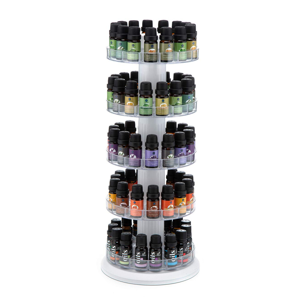 J Jackcube Design Rotating Essential Oil Display Stand Spinning Rack For 75 Bottles(Up To 120) Organizer 5 Tier Storage Holder -Mk505a (5 Tier)