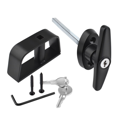 Key Stem Rim Lock Shed Door T-Handle Lock Kit 4
