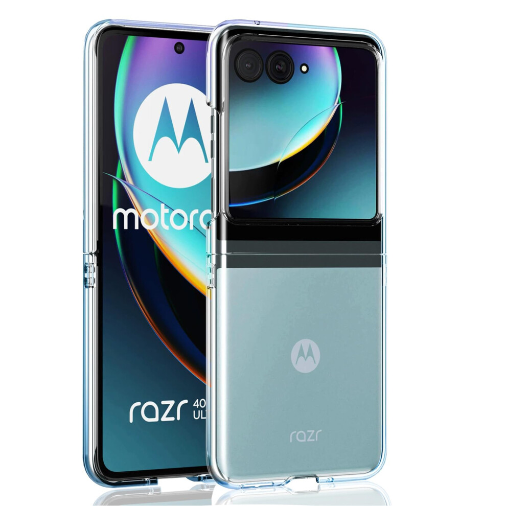 Kristallinkirkas suojakuori Motorola Razr 40 Ultralle, parannettu suojaus Moto RAZR + 2023:lle, läpinäkyvällä PC-kotelolla Razr Plus 2023 -puheli