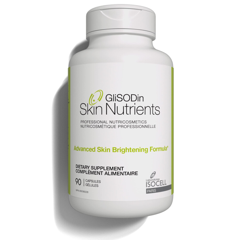 Glisodin Skin Nutrients Advanced Skin Brightening Formula - For Brighter, Clearer, And Firmer Complexion - Helps Reduce Blemishes - 90 Capsules