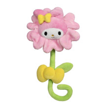 Plyšový valentínsky kvet Hello Kitty a priatelia My Melody 14 palcov s ohybnou stonkou - darcekové balenie - oficiálne licencované - pre deti od
