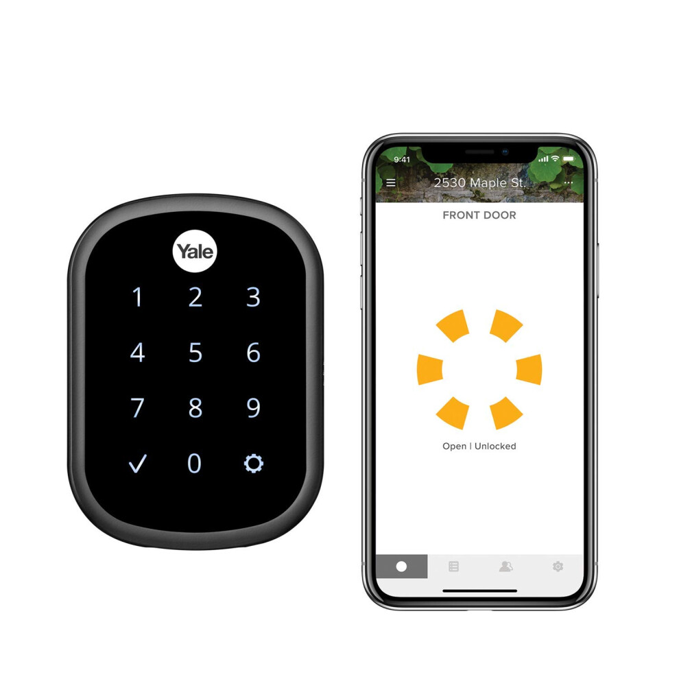 Yale Assure SL Deadbolt Smart Lock  Black Suede Keyless Entry Door Lock with Wi-Fi Connected Touchscreen for Front or Back Door  YRD256-CBA-BSP