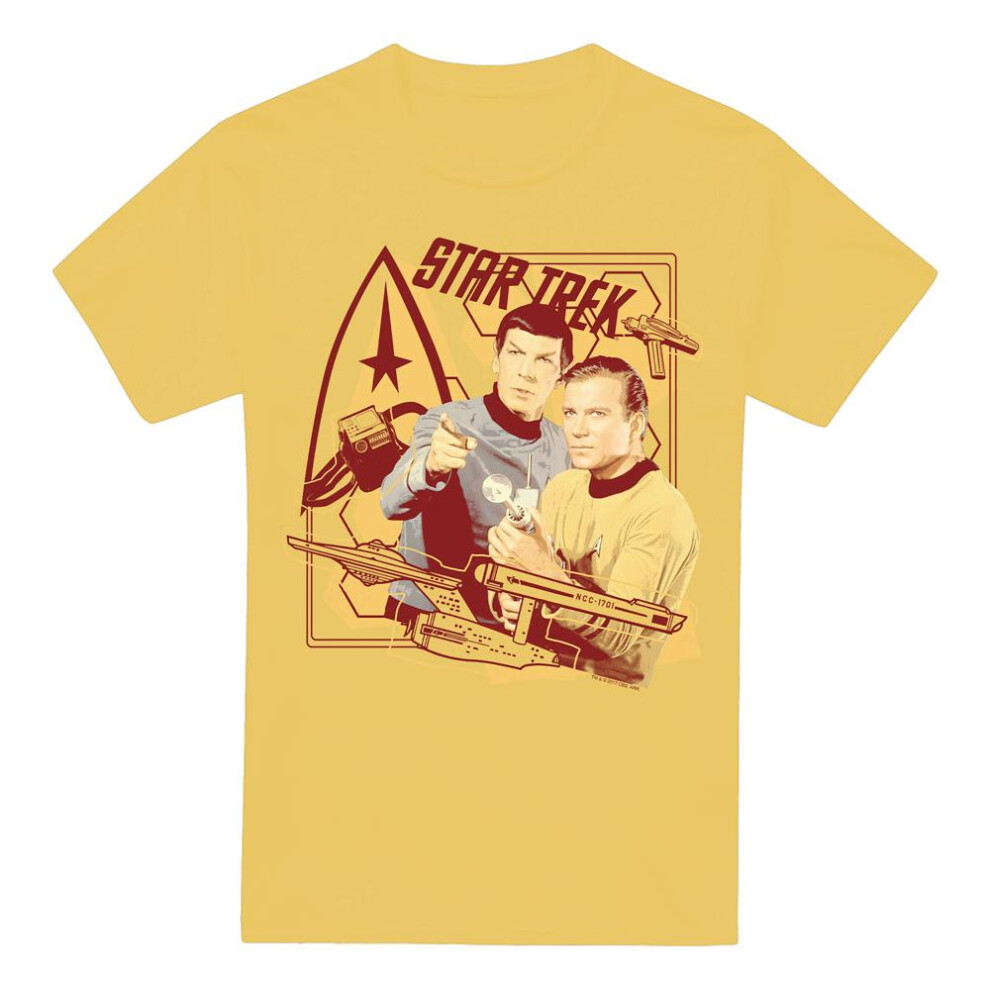 (S, Banana Yellow) Star Trek Mens Shoot That Thing T-Shirt
