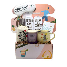 Fjollede besættelser kaffe elsker gavekurv til mor fødselsdag kaffekurv til kvinde mor kone. Kaffe -tema gaver til nye mødre baby shower.
