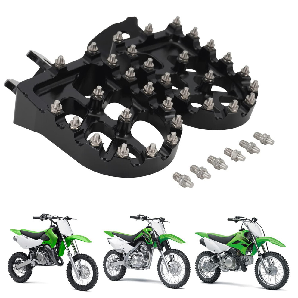 Anxin Dirt Bike Foot Pegs Motorcycle Footpegs Foot Pedals Rests Cnc For Klx 110 Klx110 2002-2023 Klx110l 2010-2023 Kx60 1998-2003 Pit Bike Black 767659689542