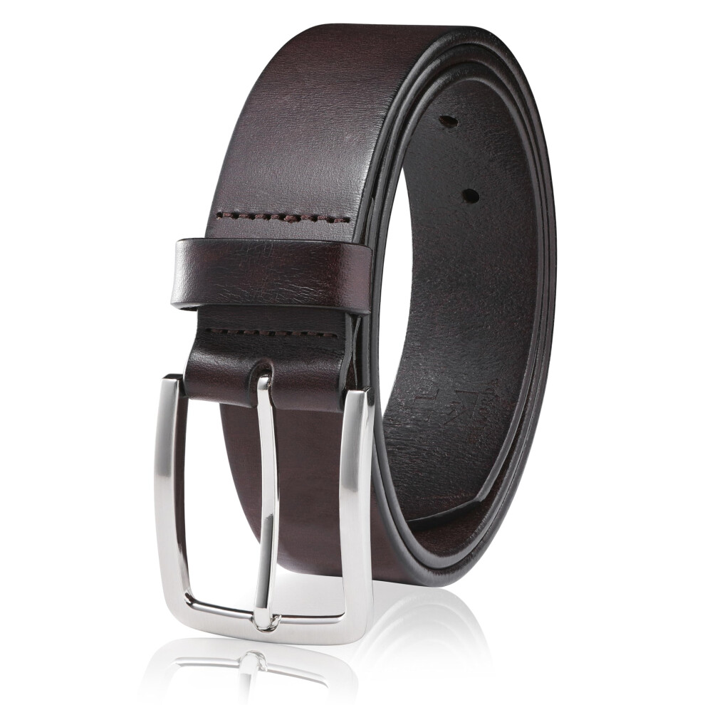 Cintura Da Uomo In Vera Pelle Milorde, Realizzata A Mano In Vera Pelle Di Mucca Al 100%, Design Alla Moda E Classico Per Lavoro, Business E Casua-image
