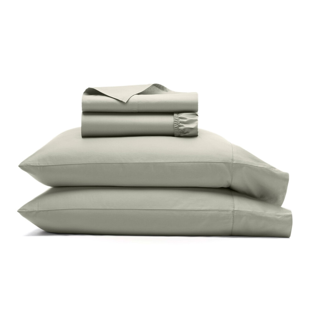 Parure de draps     ourlet Signature BOLL & BRANCH - King size - 100 % coton biologique de luxe - Comprend 1 drap plat, 1 drap-housse et 2 taies d'