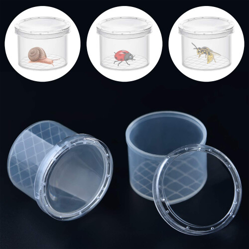 Coopay 16 Pieces Bug Viewer Critter Insect Cage Magnifying Insect Box Bug Magnifier Container Bug Catcher Cage Science Nature Exploration Tools 2