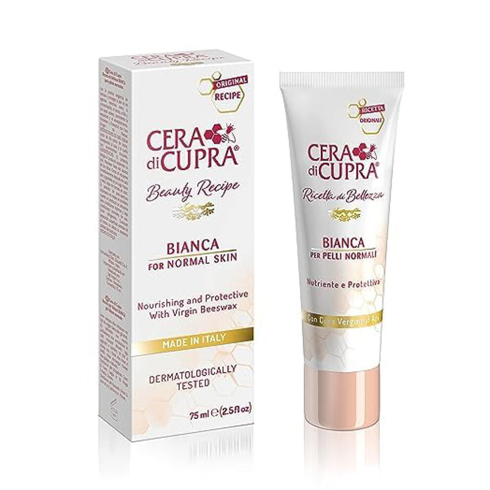 Cera Di Cupra Cream Bianca Face Moisturizer For Normal And Oily Skin - Nourishing And Protective Formula With Virgin Beeswax (2.5 Fl Oz / 75 Ml)