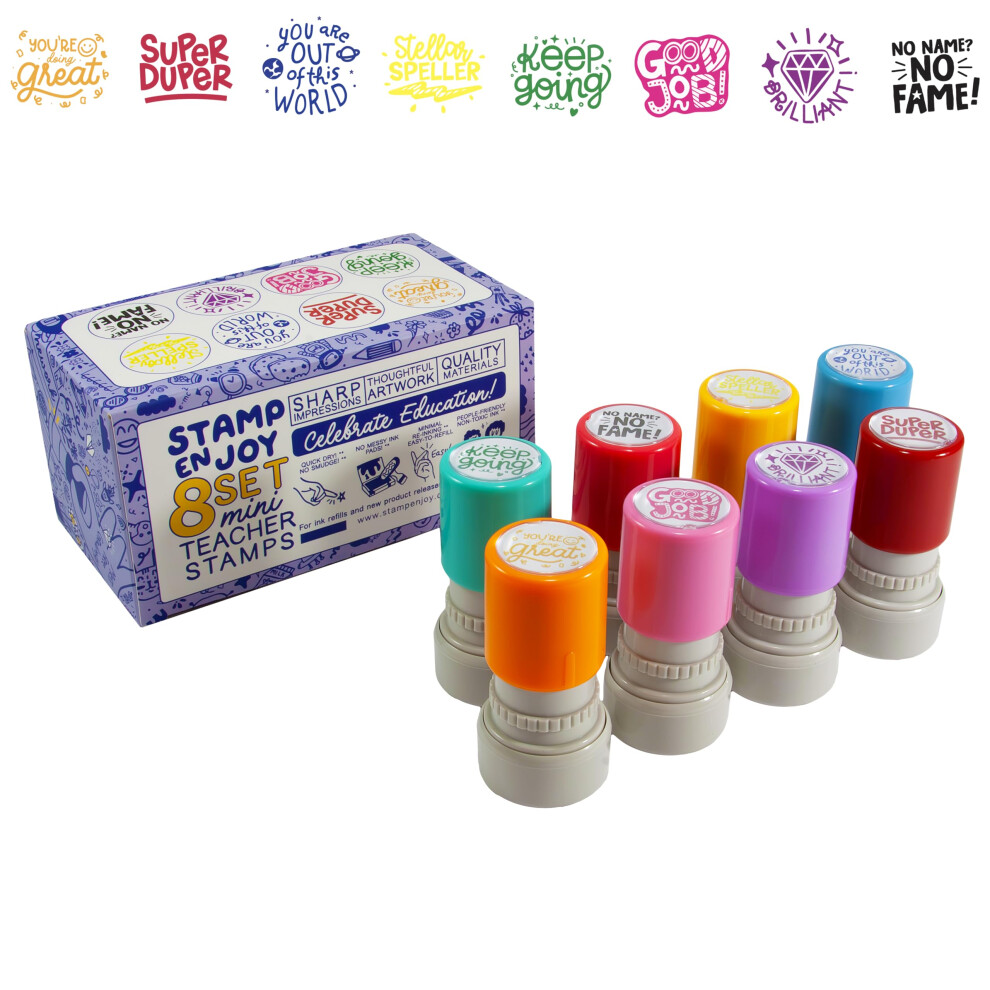 Stamp CIEDZIE-8 Zestaw Samokw Flaski Sholemu Multicolor Nauczyciela Znaczki Biurowe Znaczki Precytowane Znaczniki Do Napelniania (Inspiracja V2)-image