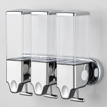 No-Drill 3 Pack 500ml Wall Mounted soap Dispenser for Bathroom and Kitchen Shampoo and Conditioner Dispenser Drill Free with Adhesive (Clear-2)