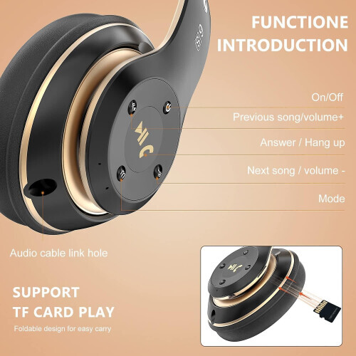 Wireless Headset Foldable Bluetooth Headphones Over Ear 40 Hours Playtime 1