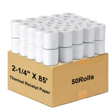 LabelMore 2-1/4"""""""" X 85' Thermal Receipt Paper  Credit Card Paper Rolls Thermal  Cash Register Roll  Premium Pos Thermal Printer Paper (50 Rolls)