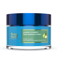 Blue Nectar Plant-Based Vitamin C Face Cream for Glowing Skin Dark Spot Removal Cream for Men with Green Apple and Almond Oil (13 Herbs 1.76Oz)