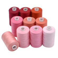 Sytråd 10 Farve Syning Industrielt Formål 1000 meter pr. Spole 40s/2 polyester til DIY symaskine Embroidery Machine Hand Sying (rød)