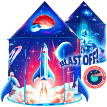 W&O Rocket Ship Tenta Tenda con bottone BLAST OFF - Ultimate Spaceship Tent con suoni spaziali accattivanti - Perfetto per le avventure interne ed es