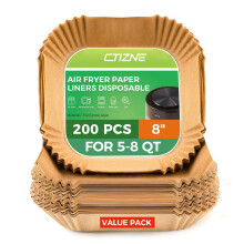 Ctizne Air Fryer flia eldobhat: 200 DB 8 hvelykes ngyzet alak pergamenpapr bls tapadsmentes olajll stopapr lapok 5-8 QT Airfryer kosrho