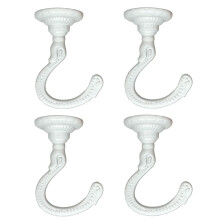 Evsteluo Large Swag Ceiling Heavy-Duty Hooks with Complete Hardware Kit - Ideal for Hanging Plants Ceiling & Drywall Installation (4 Sets White)