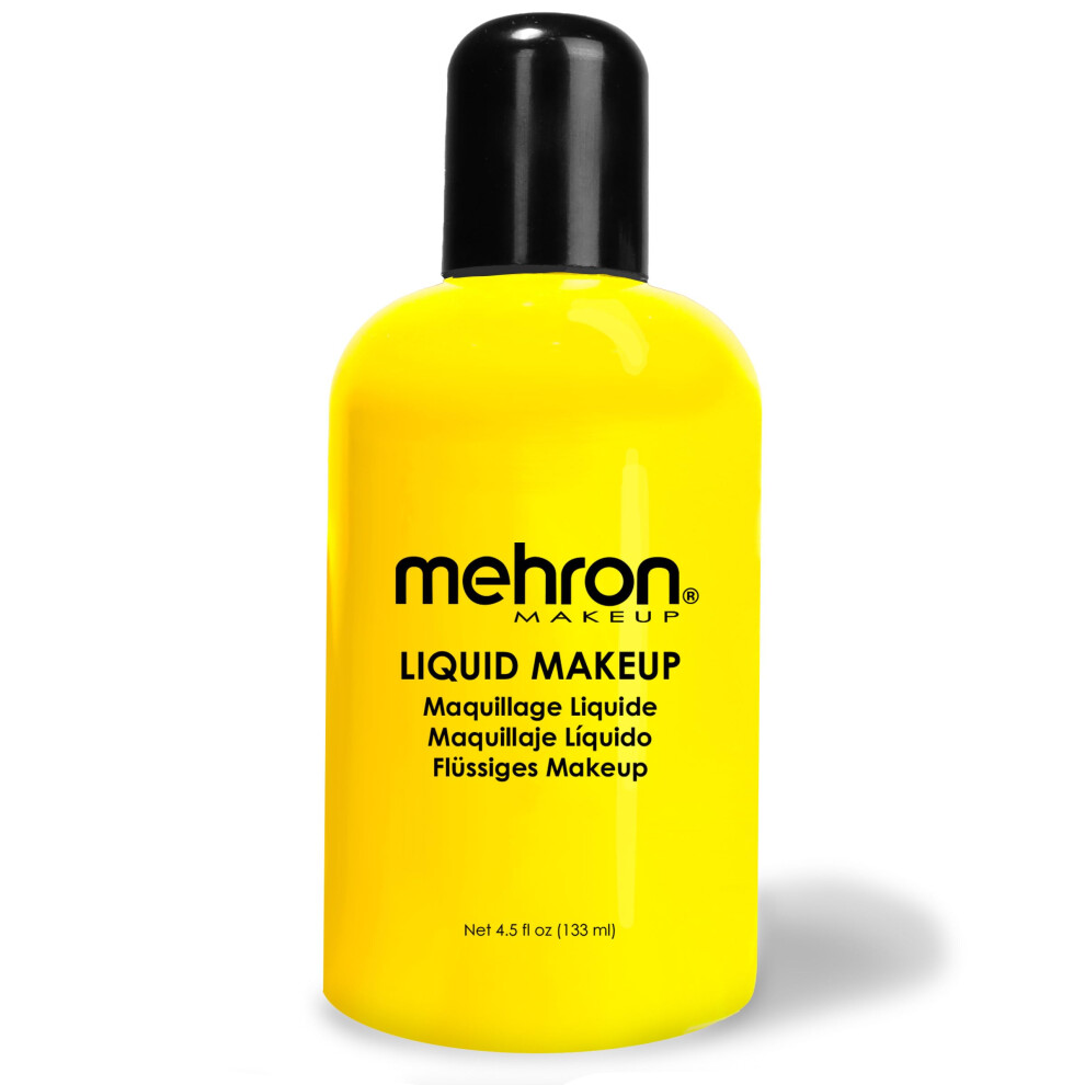 Mehron Makeup Liquid Makeup | Face Paint and Body Paint Perfect for Halloween  Cosplay I Air Brush Compatible Body Paint 4.5 oz (133 ml) (Yellow)