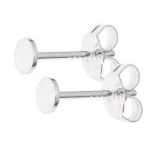 20 pr Adabele autentikus ezst flbeval oszlopok, 0,7 mm-es tu 4 mm-es (0,16 hvelyk) kis ragaszt lapos alttre 40 db flbeval htlappal SS229-4