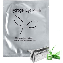 Qleng 100 Pairs Eyelash Extension Gel Patches Kit Lash Extension Lint Free Under Hydrogel Eye Mask Pads Beauty Tool with Transparent Cosmetic Bag