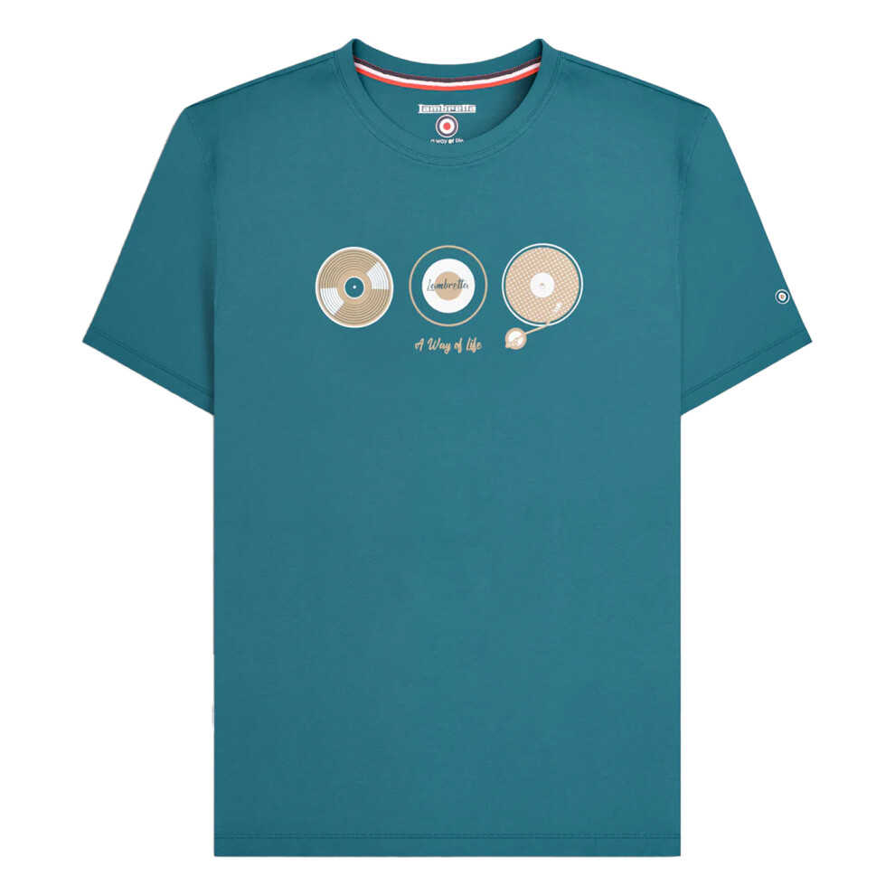 (4XL, Gulf Coast) Lambretta Mens A Way Of Life Vinyl Record T-Shirt