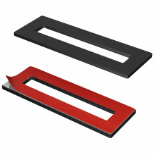 HRX STQ Sliding Aluminium Barn Door Handle Self-Adhesive Edge for Pocket Closet Doors - Screwlesss Peel and Stick Complete Kit - 2 Pack - Black