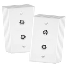 Enerlites koncentryca plyta scienna 2-port f-typu f81 zlacze lacznika F81 dla koncentrycznego kabla telewizyjnego 1-gang 4,50 """" x 2,76 """" 6621-W