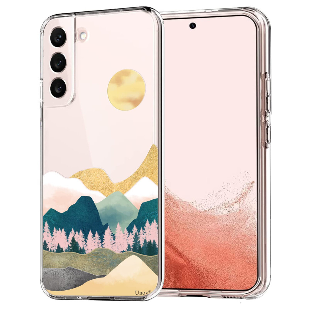 Unov Case Compatible With Galaxy S22 Case Clear With Design Soft Tpu Shock Absorption Slim Embossed Pattern Protective 6.1 Inch (Sierra Mountains) 6972595139936