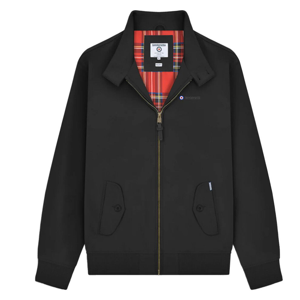 (4XL, Black) Lambretta Mens Shower Resistant Harrington Jacket