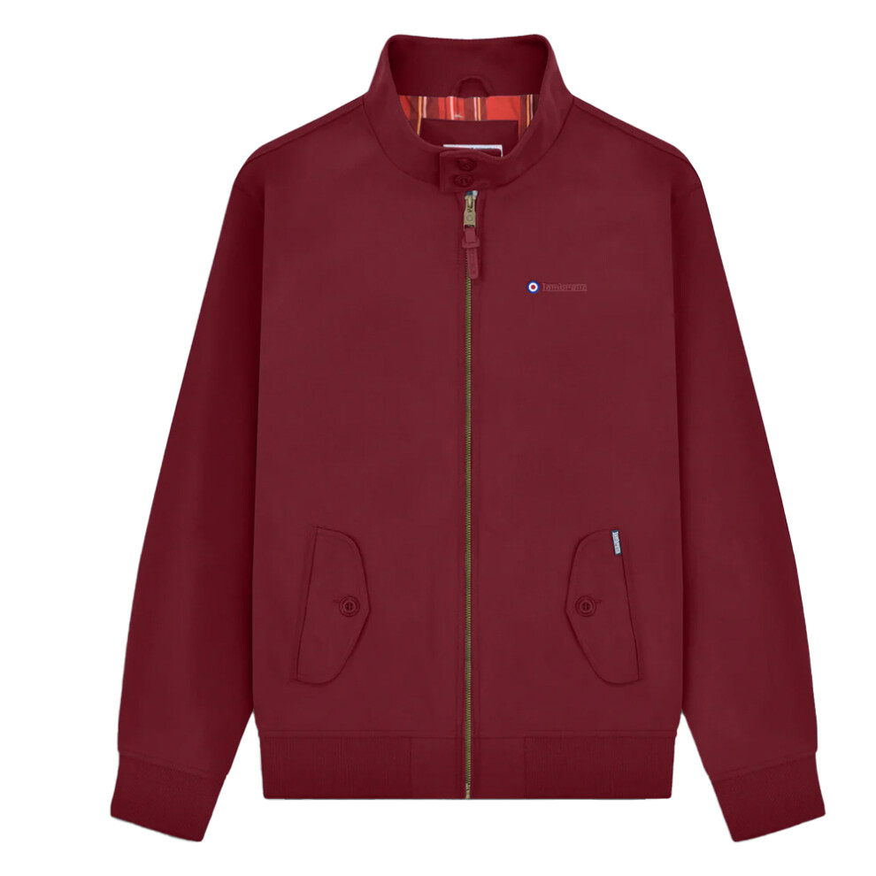 (S, Burgundy) Lambretta Mens Shower Resistant Harrington Jacket