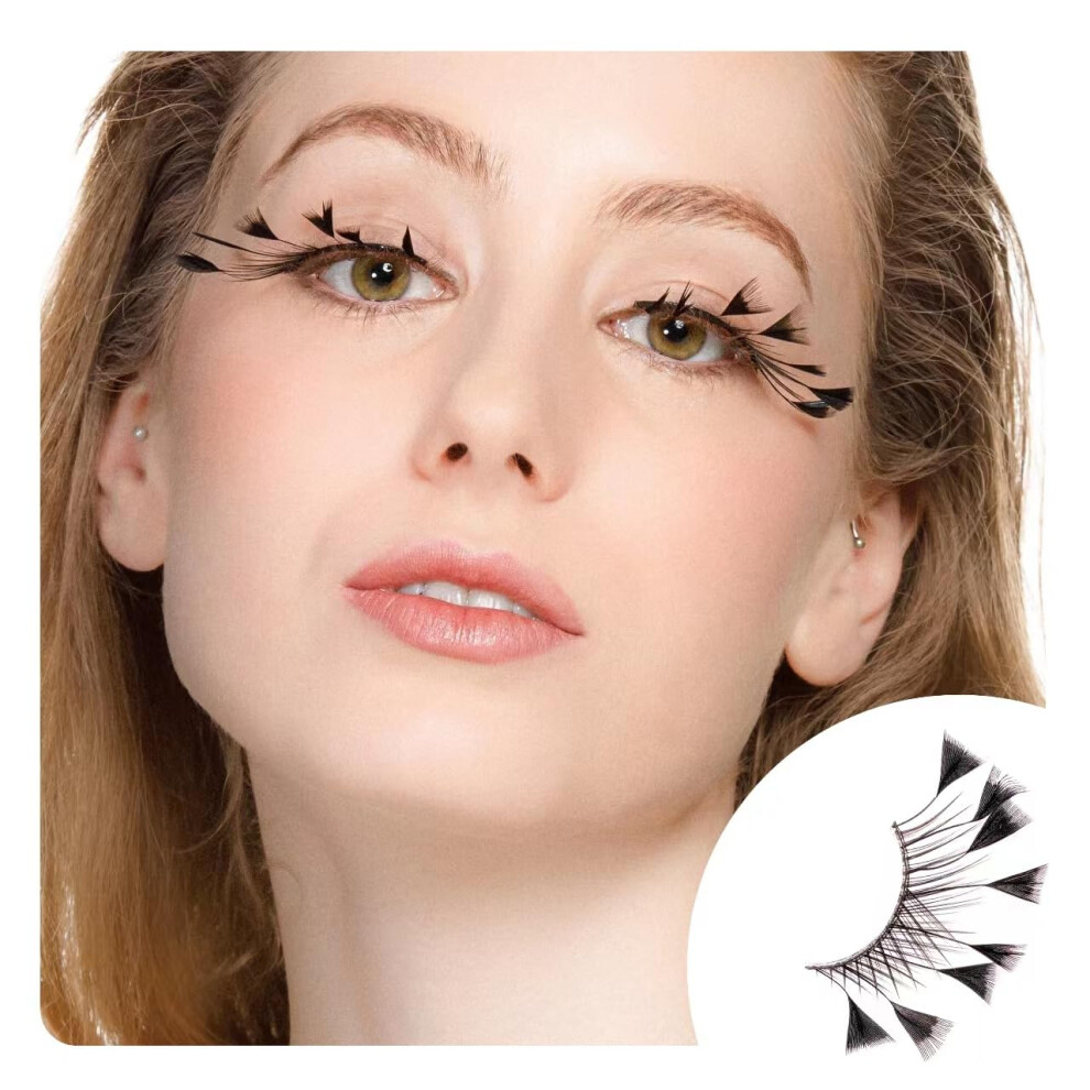 Cils D'halloween Dorisue, Cils Yzma, Cils D'araign E Disney, Cils De Plumes De Feu D'artifice, Cils Extra Longs Et Spectaculaires Pour Cosplay Pe-image