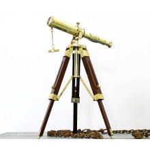 Telescop antic trepied de birou decorativ din alama stralucitoare suport din lemn decor acasa telescop afi?are centrata n casa de colec?ie artis