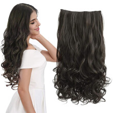 REECHO 20" 1-Pack 3/4 Huvud Lockigt Vågor Clip-in Syntetiska Hårförlängningar HE008