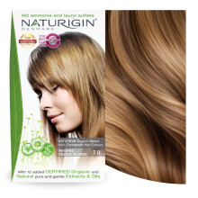 Tinta permanente per capelli Naturigin 7.0 Biondo medio naturale Senza ammoniaca e parabeni Copertura fino al 100% dei capelli grigi Lunga durata