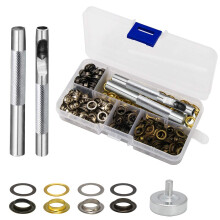 1/4 tum GROMMET KIT 200 SET LUXIV GROMMETS EYELETS 6mm Sy Eyelets Gold Silver Black Metal Grommet Kits 4 Frger med verktyg och frvaringslda